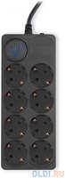 Сетевой фильтр Ippon BK-8-EU-3-10-B 3м (8 розеток) черный (коробка)