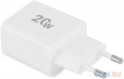 Сетевое зар. / устр. Digma DGW2D 20W 3A+1A (PD+QC) USB-C / USB-A универсальное белый (DGW2D0F110WH)