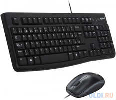 Комплект клавиатура+мышь/ Keyboard/mouse set MK120, USB wired, 104 кл, 1000DPI, 1.8m, Foxline