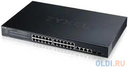 Коммутатор /  Zyxel NebulaFlex XMG1930-30 Hybrid Smart L2+ Switch, rack 19″, 24xRJ-45: 1 / 2.5G, 4xRJ-45: 1 / 2.5 / 5 / 10G, 2xSFP+, standalone / cloud manag (XMG1930-30-ZZ0101F)