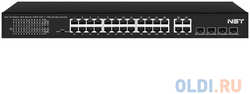 NST PoE коммутатор Fast Ethernet на 24 x RJ45 портов + 4 x GE Combo uplink порта. Порты: 24 x FE (10/100 Base-T) с поддержкой PoE (IEEE 802.3af/at), 4 x G