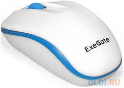 Беспроводная мышь ExeGate Professional Standard SR-9055W (радиоканал 2,4 ГГц, USB, оптическая, 1200dpi, 3D, 3 кнопки и колесо прокрутки, белая, Color