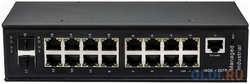 NST Промышленный управляемый (L2+) HiPoE коммутатор Gigabit Ethernet на 16GE PoE + 2 GE SFP порта с функцией мониторинга температуры /  влажности /  напряжени (NS-SW-16G2G-PL/IM)