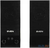 Колонки Sven SPS-604 2х2Вт черные выход на наушники 2х10Вт 2х полосные черные выход на наушники