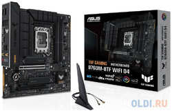 ASUS TUF GAMING B760M-BTF WIFI, LGA1700, B760, 4*DDR5, 4*SATA, 3*M.2, 5*USB 3.2, 4*USB 2.0, Type-C, 2*PCIx16, 1*PCIx1, DP+HDMI, mATX; 90MB1G50-M0EAY0