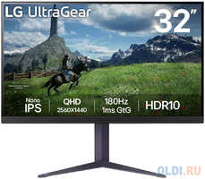 Монитор LG 31.5″ UltraGear 32GS85Q-B черный IPS LED 16:9 HDMI матовая HAS 350cd 178гр / 178гр 2560x1440 180Hz FreeSync DP 2K USB 7.5кг (32GS85Q-B.ARUZ)