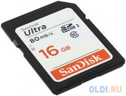 Карта памяти SDHC 16Gb SanDisk Class10 Ultra UHS-I 80MB / s (SDSDUNC-016G-GN6IN)