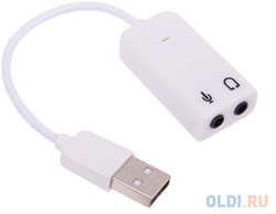 Кабель-адаптер Orient AU-01SW, USB to Audio, 2 x jack 3.5 mm для подключения гарнитуры к порту USB