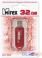 Флеш накопитель 32GB Mirex Elf, USB 2.0, Красный (13600-FMURDE32)