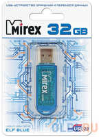Флеш накопитель 32GB Mirex Elf, USB 2.0, Синий (13600-FMUBLE32)