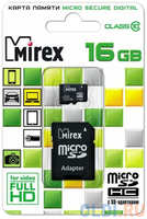 Флеш карта microSD 16GB Mirex microSDHC Class 10 (SD адаптер) (13613-AD10SD16)