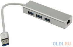 Connection Greenconnect USB 3.0 Разветвитель на 3 порта + 10/100Mbps Ethernet Network metall
