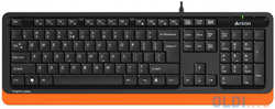 Клавиатура проводная A4TECH Fstyler FK10 USB черный оранжевый