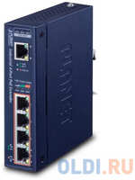 Planet IP30 Industrial 1-Port 60W Ultra POE to 4-Port 802.3af/at Gigabit POE Extender (-40 to 75 C)