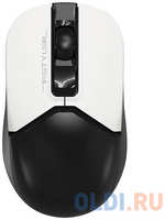 Мышь A4Tech Fstyler FG12S Panda белый / черный оптическая (1200dpi) silent беспроводная USB (3but)