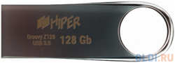 Флэш-драйв 128GB USB 3.0, Groovy Z,сплав цинка, цвет титан, Hiper