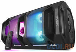 Мобильные колонки Sven PS-670 2.0 чёрные (2x32.5W, mini Jack, USB, Bluetooth, FM, micro SD, ПДУ, 2 x 4400 мA, LED подсветка)