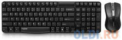 Клавиатура + мышь Rapoo X1800S клав:черный мышь:черный USB беспроводная (18427)