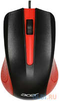 Мышь Acer OMW012 черный / красный оптическая (1200dpi) USB (3but) (ZL.MCEEE.003)