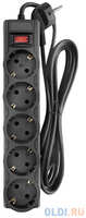 CBR Сетевой фильтр CSF 2505-5.0 Black PC, 5 евророзеток, длина кабеля 5 метров, цвет чёрный (пакет)