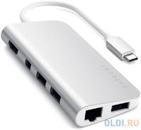 Адаптер USB 3.0 Satechi ST-TCMM8PAS 3 х USB 3.0 RJ-45 HDMI microSD