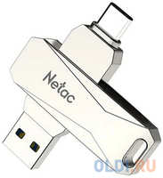 Флеш Диск Netac U785 32Gb, USB3.0+TypeC, металлическая