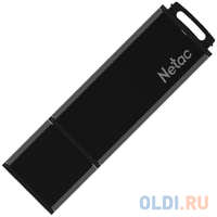 Флеш Диск Netac U351 128Gb, USB2.0, с колпачком, металлическая чёрная (NT03U351N-128G-20BK)