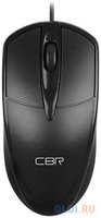CBR CM 121 Black, Мышь проводная, оптическая, USB, 1000 dpi, 3 кнопки и колесо прокрутки, длина кабеля 2 м, цвет чёрный