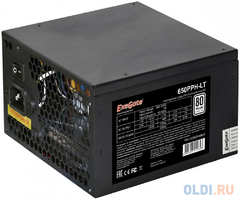 Exegate EX282046RUS-S Блок питания 650W ExeGate 650PPH-LT-S, RTL, 80+, ATX, black, APFC, 12cm, 24p, (4+4)p, 5*SATA, 3*IDE, с защитой от выдергивания