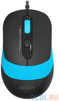 A4Tech Мышь A4 Fstyler FM10 черный / синий оптическая (1600dpi) USB (4but) (FM10 BLUE)
