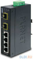 Planet IP30 Industrial 4-Port 10/100/1000T + 2-Port 100/1000X SFP Gigabit Switch (-40 to 75 degree C)