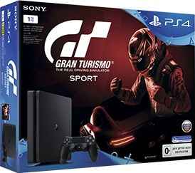 Игровая консоль Sony PlayStation 4 (1 ТБ) в комплекте с игрой Gran Turismo Sport