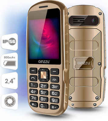Защищенный мобильный телефон Ginzzu R1D 2.4″ TFT, 320x400, 1Sim, 2G, 1.3Mp, FM, BT, IP56, 800mAh Prestigio