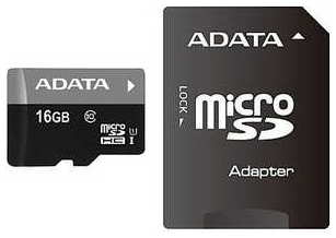 Карта памяти A-DATA microSDHC 16Gb Class 10 UHS-I (SD адаптер) (AUSDH16GUICL10-RA1) 53749196