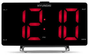 Радиобудильник Hyundai H-RCL246 черный LCD подсв:красная часы:цифровые FM 538143600
