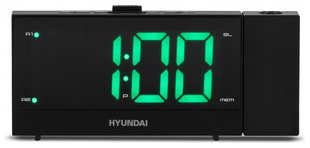 Радиобудильник Hyundai H-RCL243 черный LCD проек.изоб. подсв:зеленая часы:цифровые FM 538143670