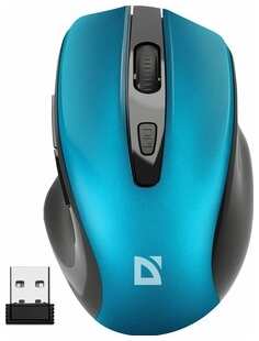 Мышь беспроводная Defender Prime MB-053 turquoise (USB, 6 кнопок, оптическая, 1600dpi) (52054)