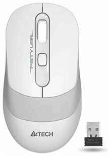 Мышь беспроводная A4Tech Fstyler FG10S white/grey (USB, оптическая, 2000dpi, 3but, silent) (FG10S WHITE) 538168956