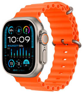 Смарт-часы Apple Watch Ultra 2 A2987 49мм OLED корп.титан Ocean band рем.оранжевый разм.брасл.: O/S (MREH3LW/A) 538171719