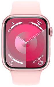Смарт-часы Apple Watch Series 9 A2978 41мм OLED корп.розовый Sport Band рем.розовый разм.брасл.:150-200мм (MR943LL/A) 538174500
