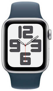 Смарт-часы Apple Watch SE 2023 A2723 44мм OLED корп.серебристый Sport Band рем.синий разм.брасл.:160-210мм (MREE3LL/A) 538174513