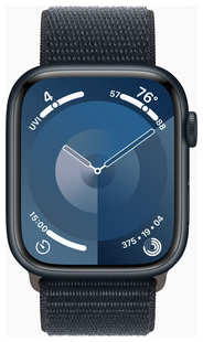 Смарт-часы Apple Watch Series 9 A2980 45мм OLED корп.темная ночь Sport Loop рем.темная ночь разм.брасл.:145-220мм (MR9C3LL/A) 538174536