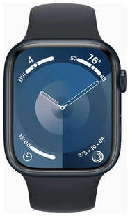 Смарт-часы Apple Watch Series 9 A2980 45мм OLED корп.темная ночь Sport Band рем.темная ночь разм.брасл.:140-190мм (MR993LL/A) 538174595