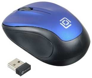 Мышь Oklick 665MW черный/синий оптическая (1000dpi) беспроводная USB для ноутбука (4but) (1025132) 538243407
