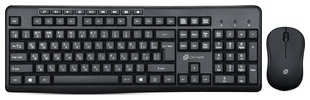 Комплект (клавиатура+мышь) беспроводной Oklick 225M клавиатура:черный, мышь:черный USB беспроводная Multimedia (1454537) 538249528