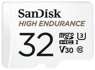 Карта памяти Sandisk 32GB High Endurance microSDHC Card with Adapter - for Dashcams & home monitoring 538255030