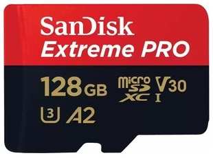 Карта памяти Sandisk Extreme Pro microSD UHS I Card 128GB for 4K Video on Smartphones, Action Cams & Drones 200MB/s Read, 90MB/s Write 538255038