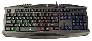 Клавиатура проводная Genius игровая Scorpion K220, USB, 104 клавиши, с цифровым блоком, 9 горячих кнопок, влагозащищенная, тонкие кла (31310475112) 538260263