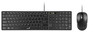 Комплект проводной Genius SlimStar C126 клавиатура+мышь, USB. Цвет: черный (31330007402) 538260270