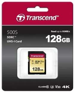 Карта памяти Transcend 128GB SDXC Class 10 UHS-I U3 V30 R95, W60MB/s (TS128GSDC500S) 538261284